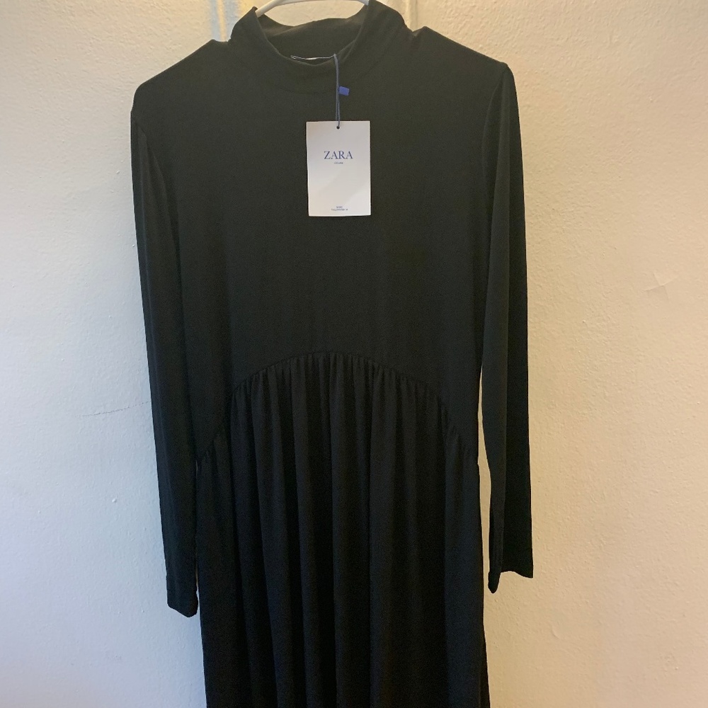 ZARA BLACK LONG SLEEVE SWING DRESS